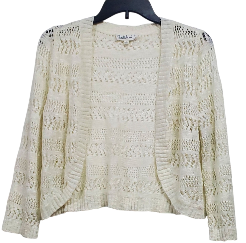 Cloud Chaser Cream Open-Knit Cardigan Size Large